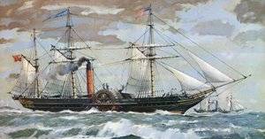 Samuel Cunards Britannia (farvelitografi)