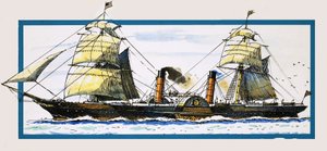Den britiske hjuldamper Persia af John S. Smith