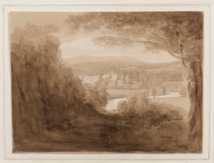 Bolton Abbey, Yorkshire, 25-27 oktober 1824 (blyant, pensel og sepia blæk på papir)