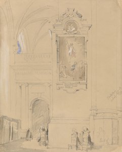 Hendrick van Balens grav (1575-1632), Antwerpen, 7. september 1832 (grafit med wc på orange papir)