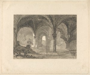 Krypten i Kirkstall Abbey, Yorkshire af John Scott