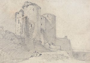 Beeston Castle, Cheshire: indgang til slottet af John Sell Cotman