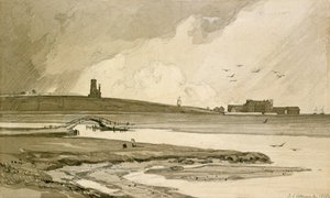 Blakeney Church og Wiveton Hall, 1818 af John Sell Cotman