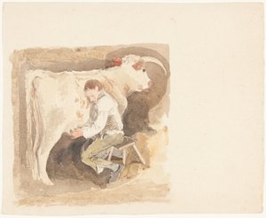 Dreng, der malker en ko af John Sell Cotman