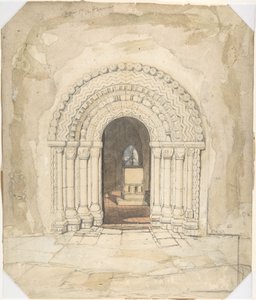 Døråbning, Heckingham Kirke af John Sell Cotman