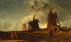 Dræningsmøller i Fens, Croyland, Lincolnshire af John Sell Cotman