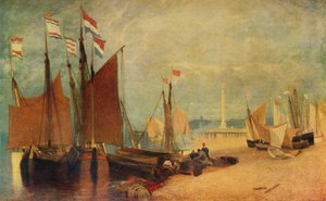 Hollandske både ud for Yarmouth, priser under krigen, c1823 1934 af John Sell Cotman