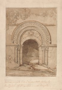 Indgang til kornmarkedet, tidligere St. Louis-kapellet, i Bayeux af John Sell Cotman