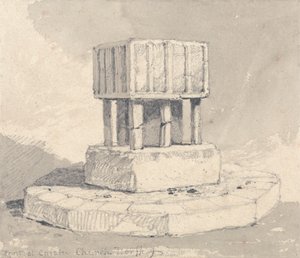 Font i Caister Church, Norfolk af John Sell Cotman