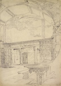 Interiør af Great Hall, Little Moreton Hall, Cheshire af John Sell Cotman