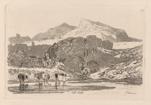Liber Studiorum: Plade 21, View in North Wales, 1838. af John Sell Cotman