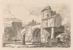 Liber Studiorum: Plade 26, Monnow Bridge, Monmouthshire af John Sell Cotman
