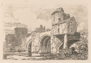 Liber Studiorum: Plade 26, Monnow Bridge, Monmouthshire, 1838. af John Sell Cotman