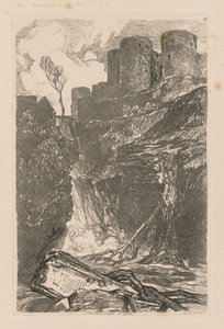 Liber Studiorum: Plade 29, Harlech Castle, N. Wales af John Sell Cotman
