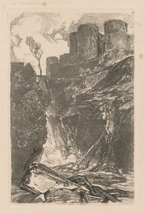 Liber Studiorum: Plade 29, Harlech Castle, N. Wales, 1838 af John Sell Cotman