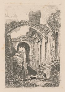 Studiebog: Plade 33, Conway Castle, N. Wales af John Sell Cotman