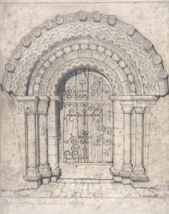 Den nordlige døråbning i Hales Church, Norfolk af John Sell Cotman