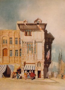 Gamle Huse, med Figurer, c1836 af John Sell Cotman