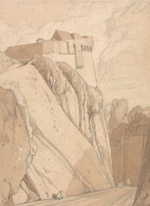 En del af de gamle fæstningsværker ved Saint Lo, Normandiet af John Sell Cotman