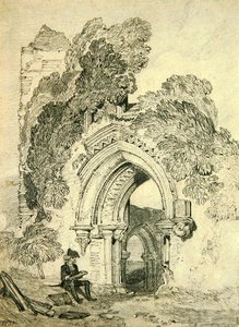 Romansk ruin (blyant på papir) af John Sell Cotman