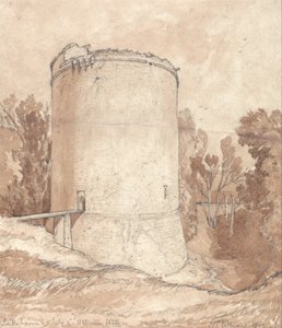 Rundetårn, slottet i Lillebonne, Normandiet af John Sell Cotman