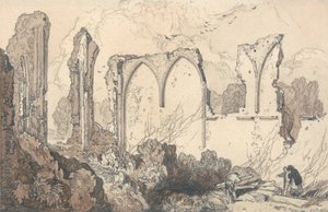 Ruin bag den frie skole, Thetford, Suffolk af John Sell Cotman