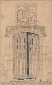 Den sydlige dør, Arminghall Hall, Norfolk af John Sell Cotman