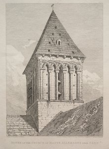 Tårnet af kirken Haute Allemagne nær Caen af John Sell Cotman