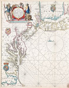 Et kort over New Englands, New Jerseys, Virginias, Marylands og Carolinas kyster fra Cape Cod til Cape Hatteras.