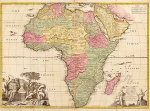 Afrika, fra moderne geografi, ca. 1725