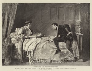 Illustration af den nye historie af H Rider Haggard med titlen Montezumas datter