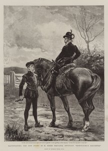 Illustration af den nye historie af H Rider Haggard med titlen Montezumas datter af John Seymour Lucas