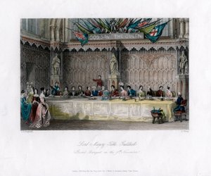 Lord Mayors-bordet, storslået banket, Guildhall, City of London, 1800-tallet.