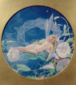 The Morning Glory Fairy (wc & kropsfarve på papir)