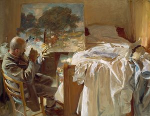 En kunstner i sit atelier  af John Singer Sargent
