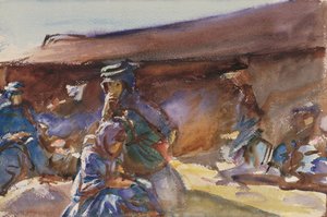 Sort telt (wc på papir) af John Singer Sargent