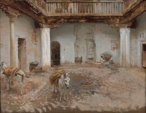 Courtyard, Casa del Chapiz af John Singer Sargent