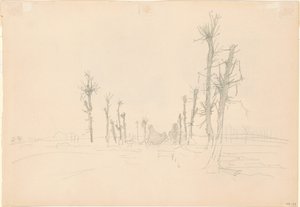 Devastated Landscape [verso], 1918. af John Singer Sargent