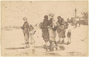 Ud for at fiske (begynder at fiske) af John Singer Sargent
