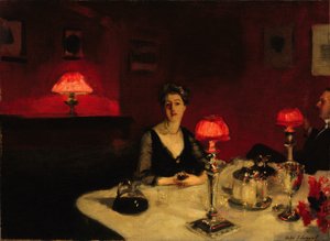 Portens glas (Et middagsbord om natten) af John Singer Sargent