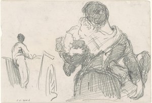 Mor og barn [recto], ca. 1871-1872. af John Singer Sargent
