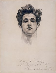 Olimpio Fusco, ca. 1900-10 (kul & stub på papir) af John Singer Sargent