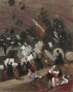 Indstudering af Pasdeloup Orkester ved Vintercirkus, ca. 1879. af John Singer Sargent
