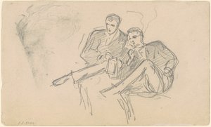 Siddende Mænd, ca. 1874-1877. af John Singer Sargent