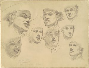 Studier til indtræden i krigen, 1920-1922. af John Singer Sargent