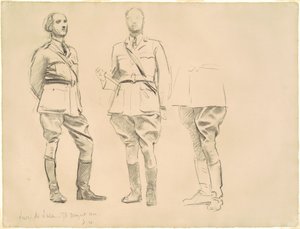 Studier for generalofficerer fra Første Verdenskrig, 1920-1922. af John Singer Sargent