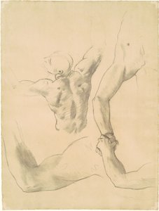 Studier til to klassiske mandsfigurer, der brydes, 1919-1920. af John Singer Sargent