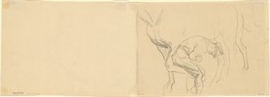 Undersøgelse for skoning af Calvary-heste på forsiden [verso], 1918. af John Singer Sargent