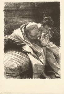 Studie af en siddende mand, 1895. af John Singer Sargent