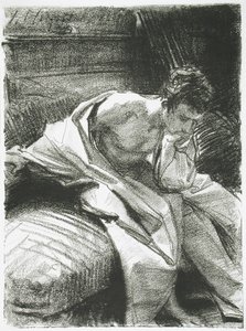 Studie af en siddende ung mand, 1895 af John Singer Sargent